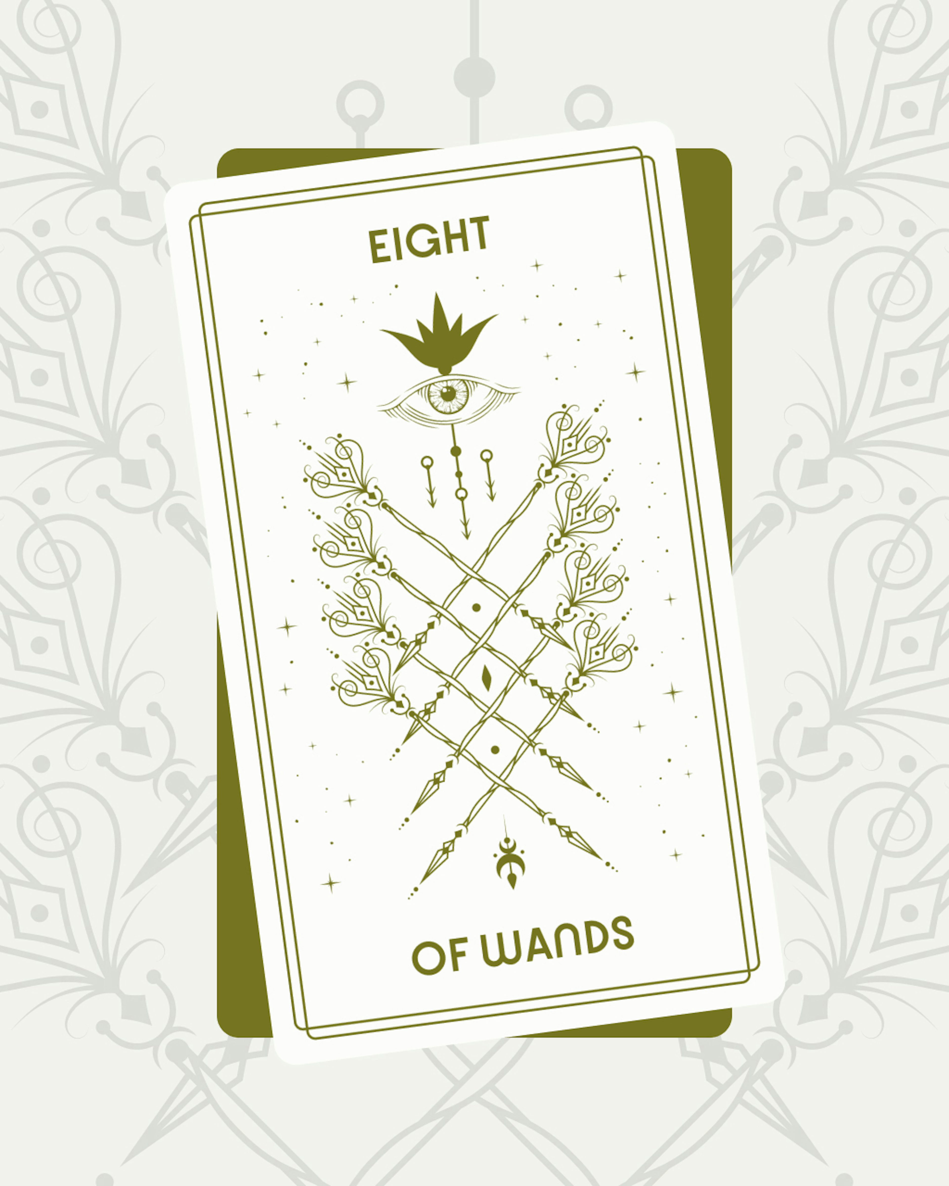 Eight of Wands Tarot Card