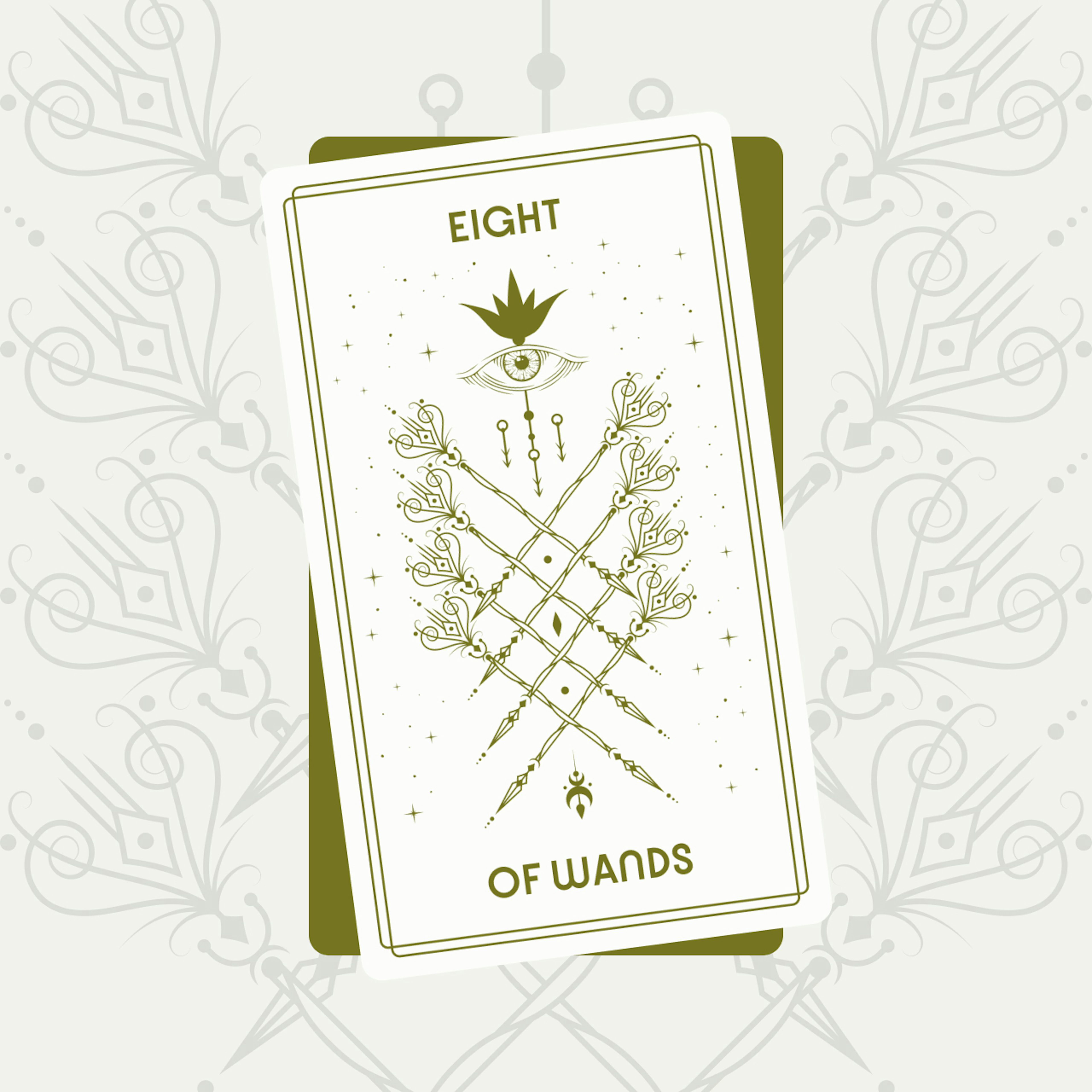 Eight of Wands Tarot Card