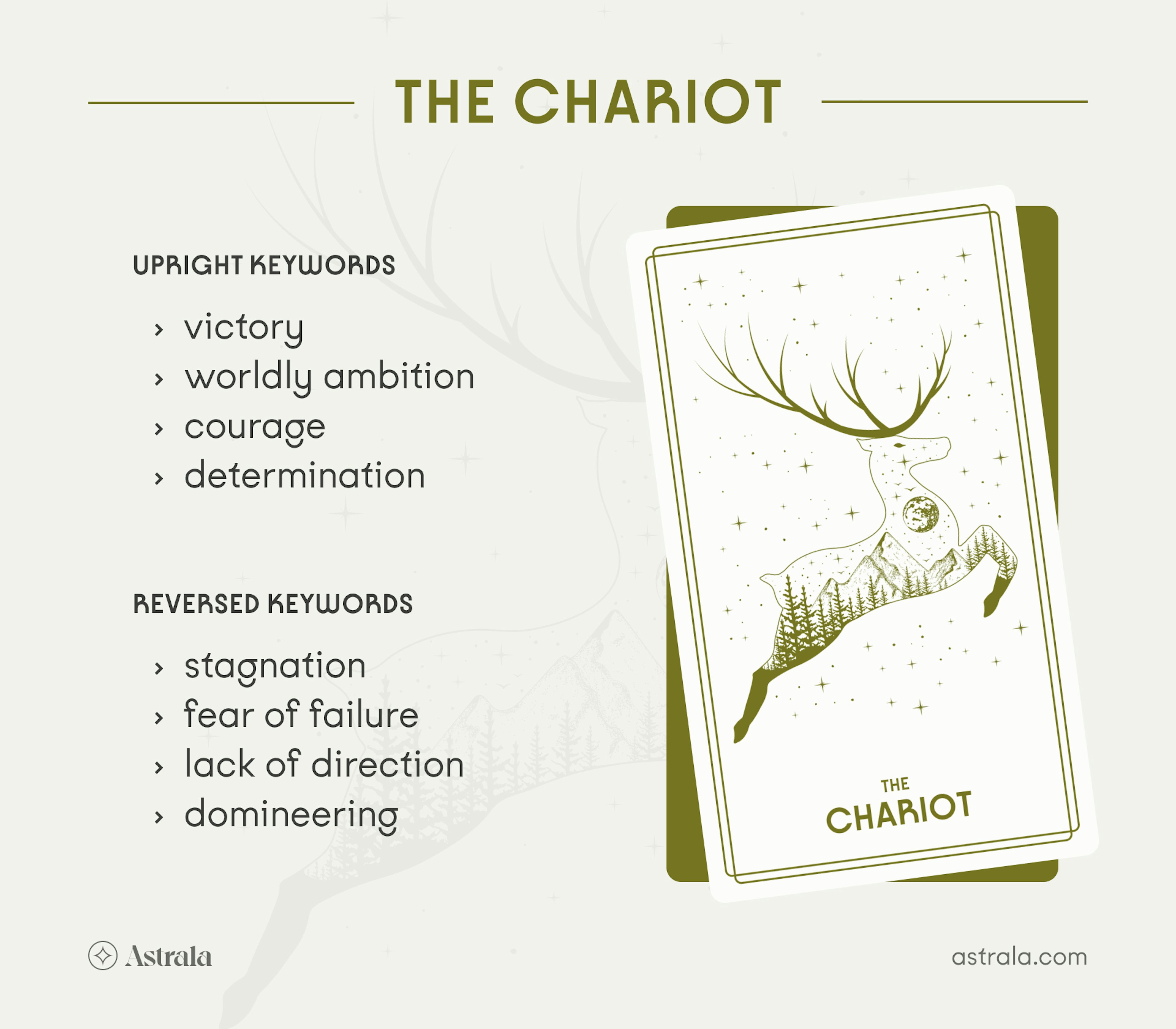 The Chariot Tarot Card Upright and Reversed Keywords